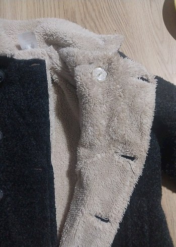 Gri Düğmeli Erkek Çocuk Kaban - Görsel 2