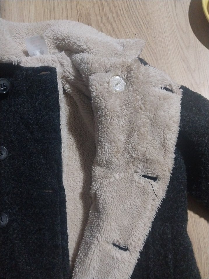 Gri Düğmeli Erkek Çocuk Kaban - Görsel 2