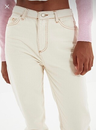Trendyol Ekru Mom Jean