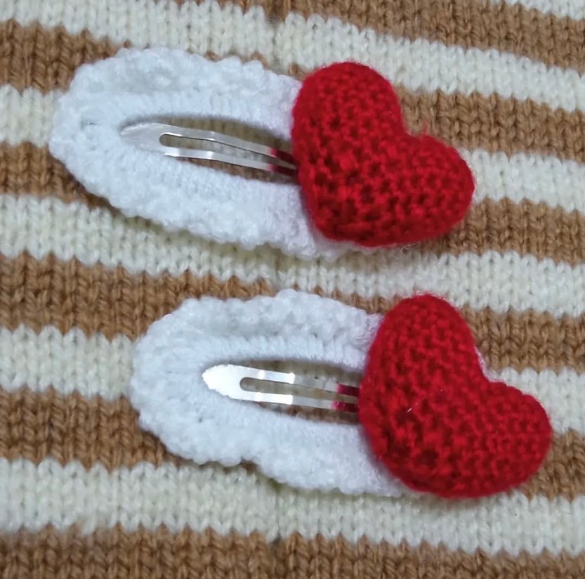 Renkli Nakışlı Örgü Çocuk Toka Seti - Görsel 3