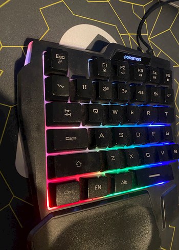 Renkli LED ışıklı tek el klavye - Görsel 4