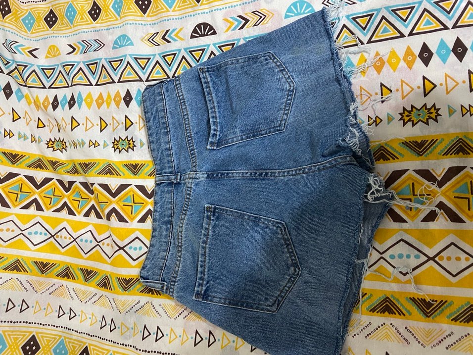 Bohem Tarzı Mavi Mini Denim Şort - Görsel 2