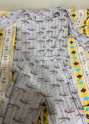 Gri Baskılı  Pijama Takımı - Görsel 2