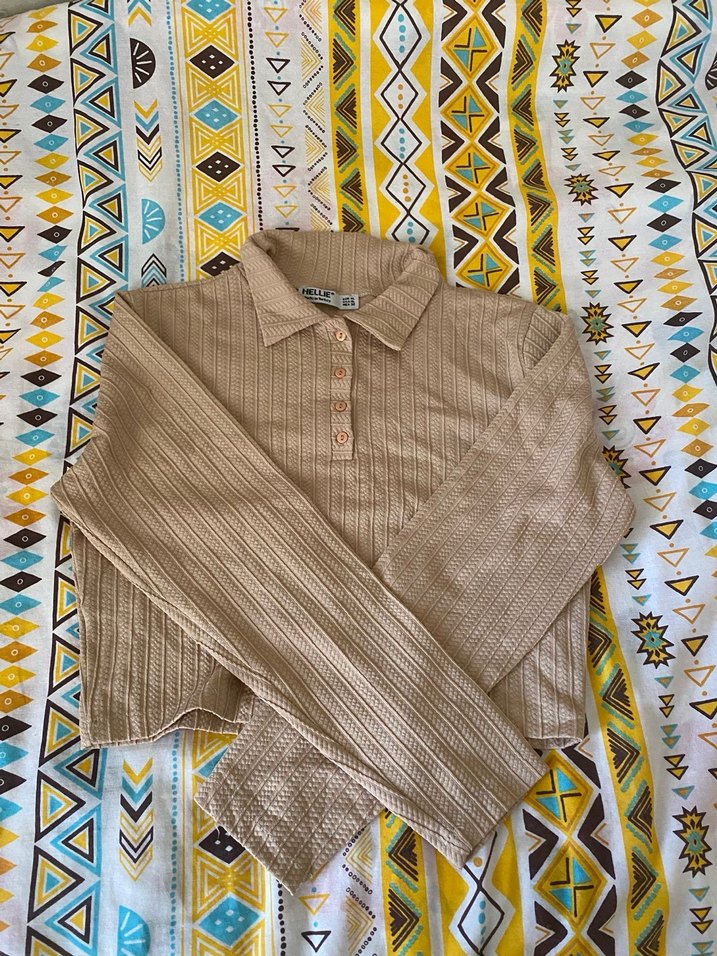 Bej Düğmeli Uzun Kollu body - Görsel 2