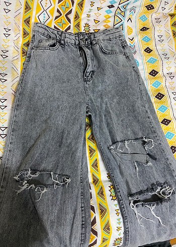 Gri Salaş Kadın Midi Kot Pantolon - Görsel 3