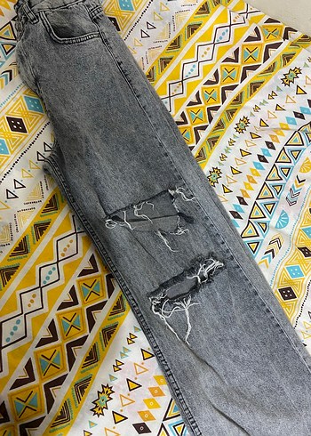 Gri Salaş Kadın Midi Kot Pantolon - Görsel 2