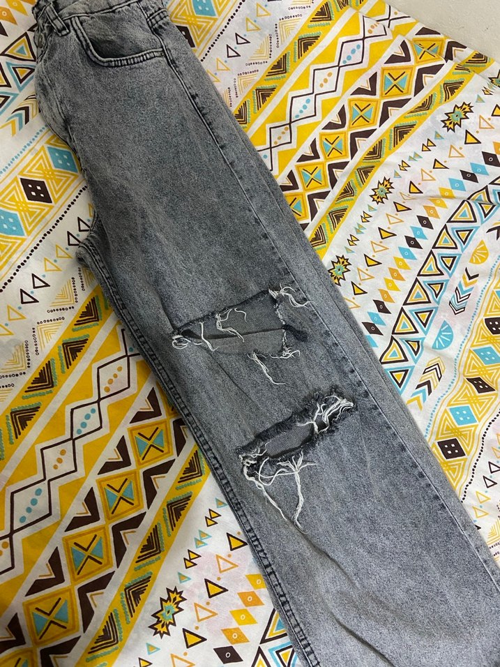 Gri Salaş Kadın Midi Kot Pantolon - Görsel 2