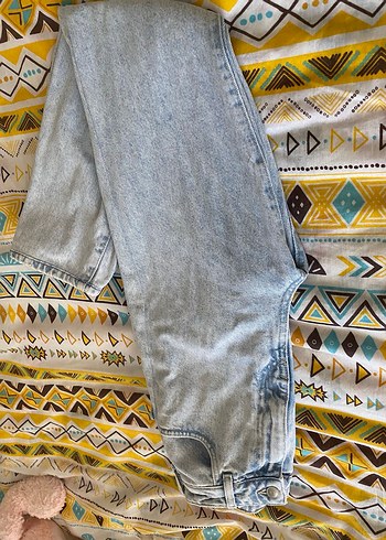 Açık mavi mom Jean - Görsel 4