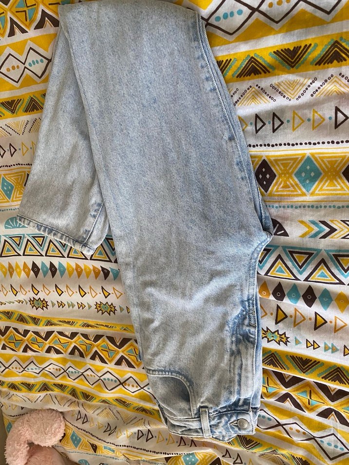 Açık mavi mom Jean - Görsel 4