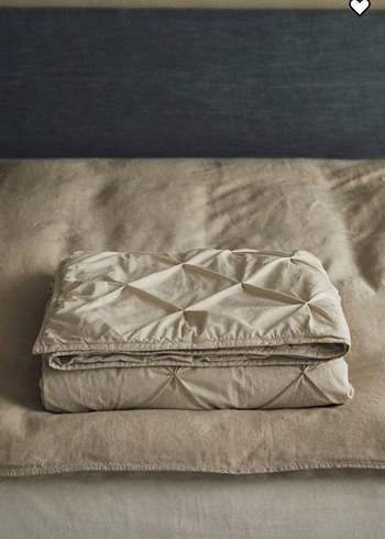 H&M Krem Nervürlü Yatak Örtüsü 180x250 - Görsel 2