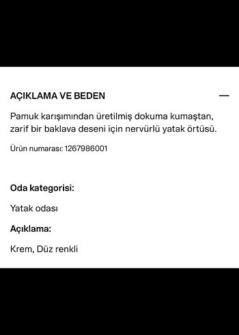 H&M Krem Nervürlü Yatak Örtüsü 180x250 - Görsel 6