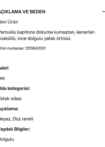 H&M Beyaz İşlemeli yatak örtüsü 260x260 - Görsel 3