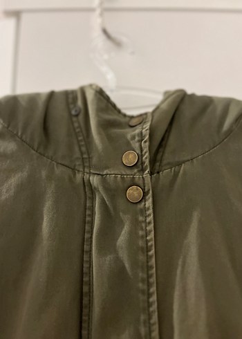 Kadın Haki Kapüşonlu Düğmeli Ceket - Görsel 3