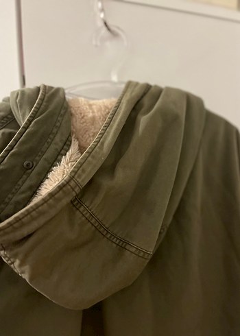 Kadın Haki Kapüşonlu Düğmeli Ceket - Görsel 6