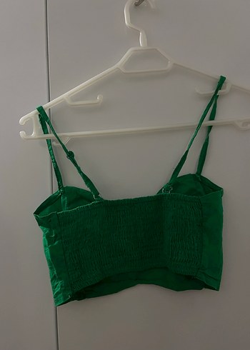 Yeşil Keten İnce Askılı Bustiyer - Görsel 2