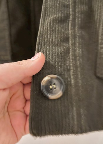 Düğmeli haki  Kadın kısaCeket - Görsel 3