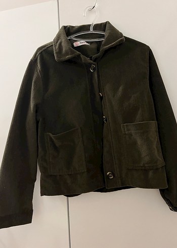 Düğmeli haki  Kadın kısaCeket - Görsel 2