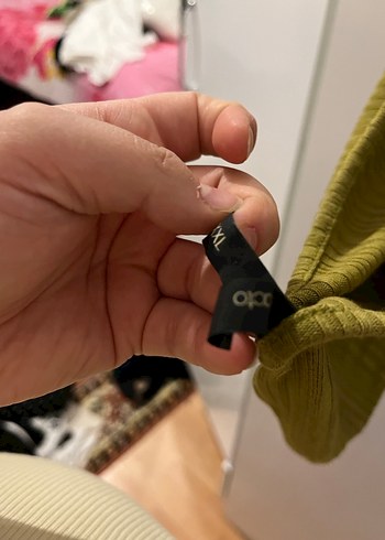 Piliseli Keten İpli Askılı Haki Elbise - Görsel 3