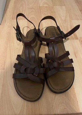 Derimod Kahverengi Deri Sandalet - Görsel 2