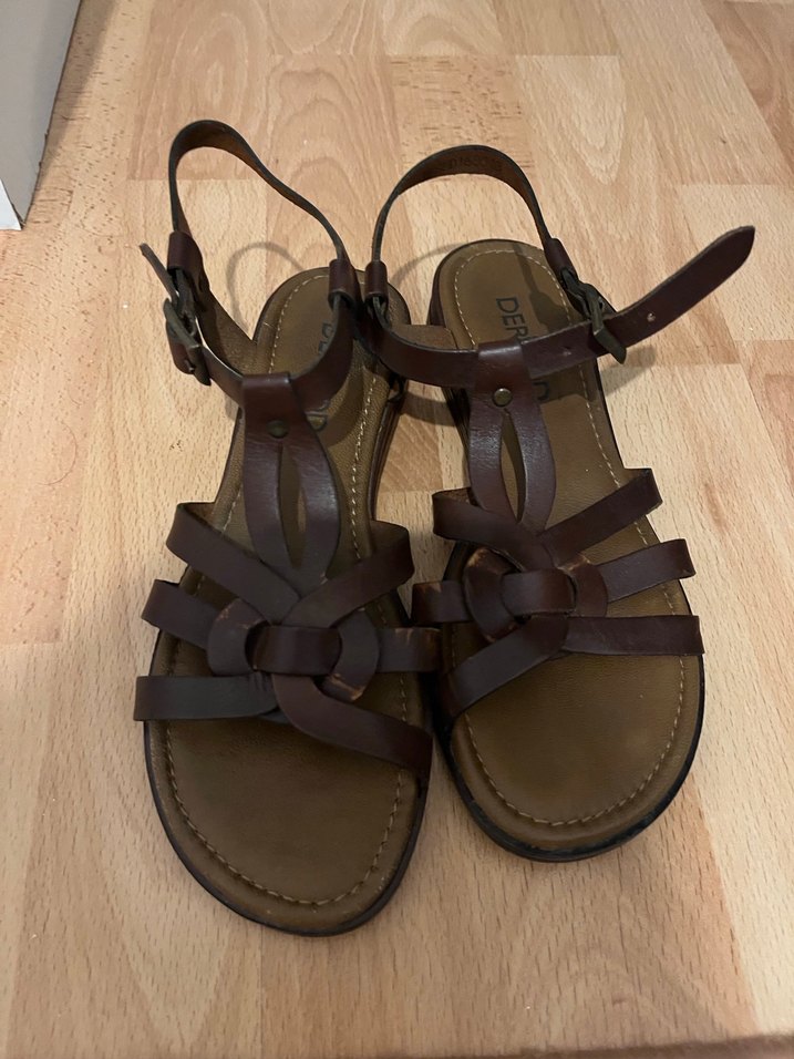 Derimod Kahverengi Deri Sandalet - Görsel 2