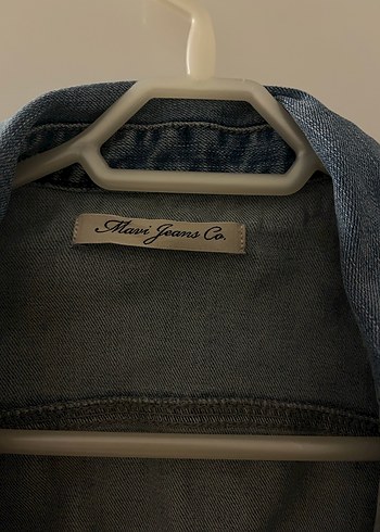 Düğmeli Kadın Mavi Denim kot Ceket - Görsel 4