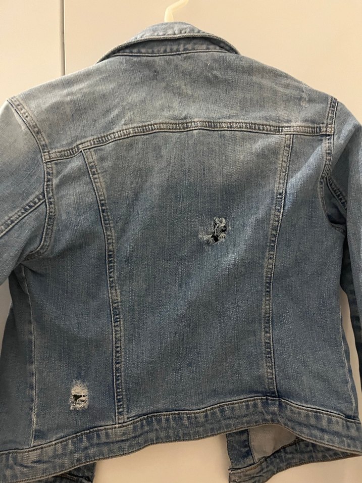 Düğmeli Kadın Mavi Denim kot Ceket - Görsel 2