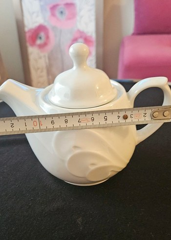 Beyaz Seramik Çaydanlık - Görsel 3