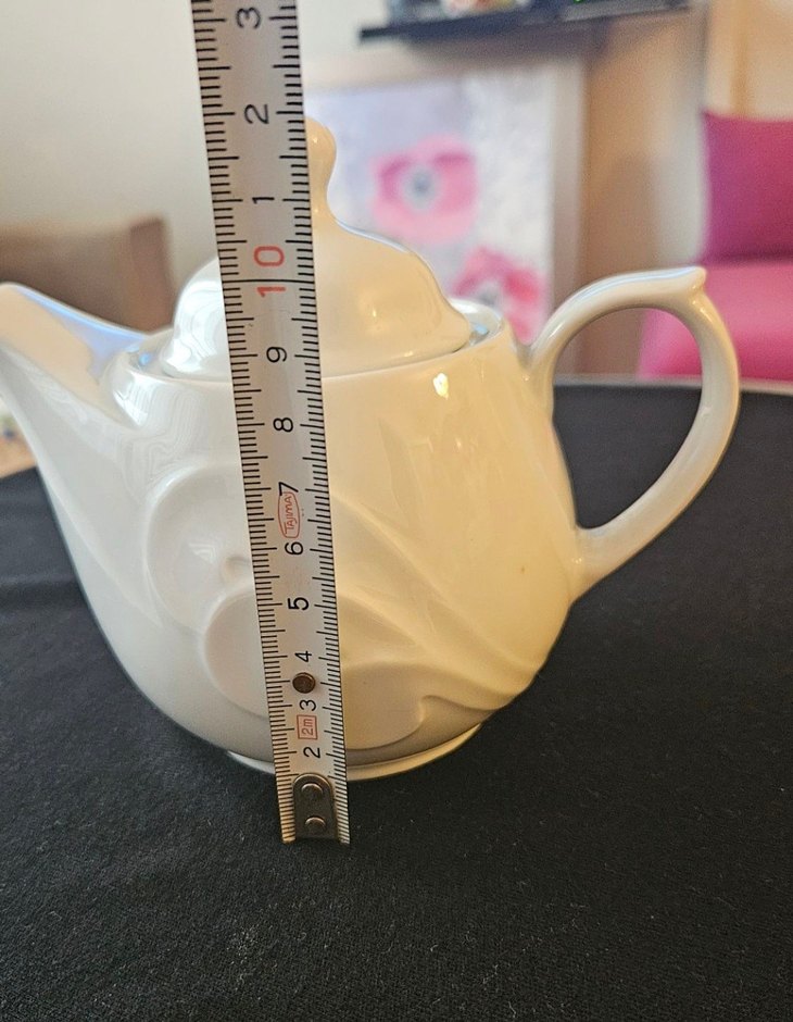 Beyaz Seramik Çaydanlık - Görsel 2