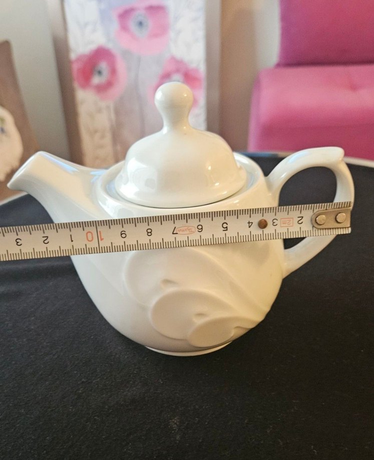 Beyaz Seramik Çaydanlık - Görsel 3