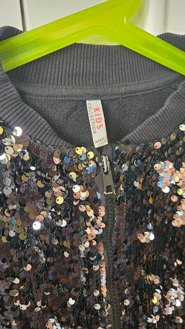 Kız Çocuk Siyah Pul Payetli Ceket DEFACTO 7-8 YAS - Görsel 2