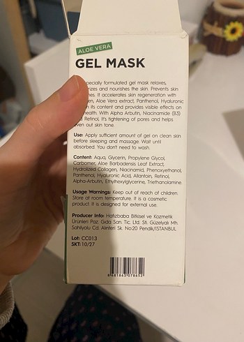 Clasy Aloe Vera Jel Maske 10 ml x 20 Adet - Görsel 8