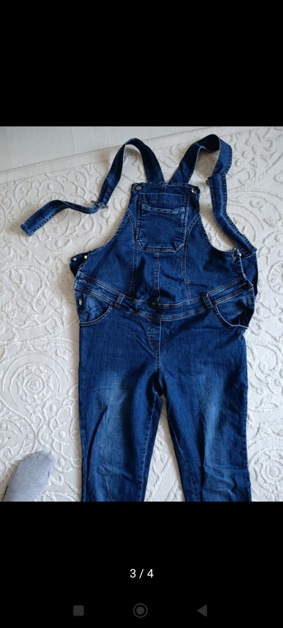 hamile bahçivani yandan düğmeli ayarlamalı kot - Görsel 3