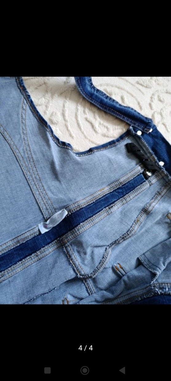 hamile bahçivani yandan düğmeli ayarlamalı kot - Görsel 2