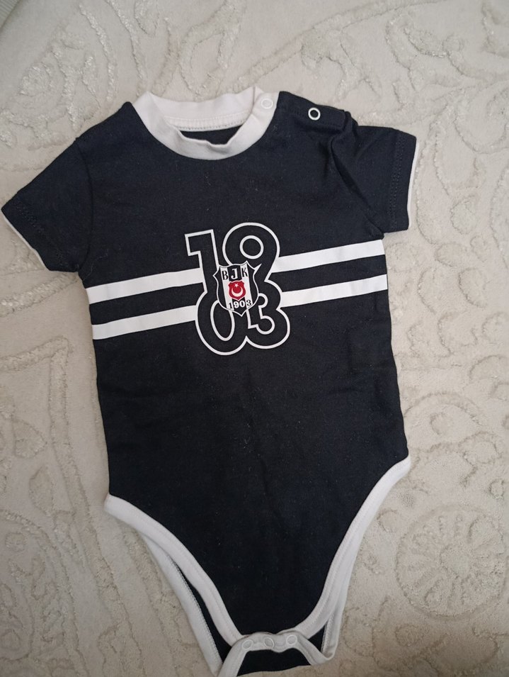 siyah BJK (lisanslı)Erkek bebek zıbın - Görsel 3