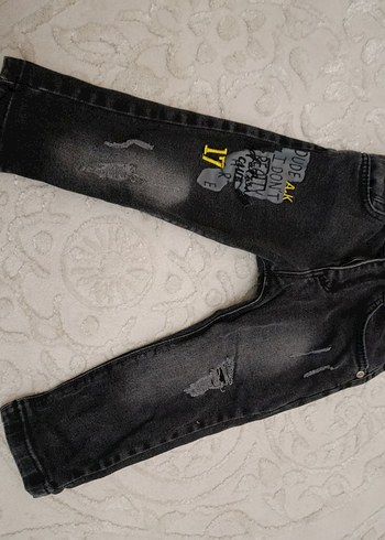 Siyah Baskılı Erkek Kot Pantolon - Görsel 3