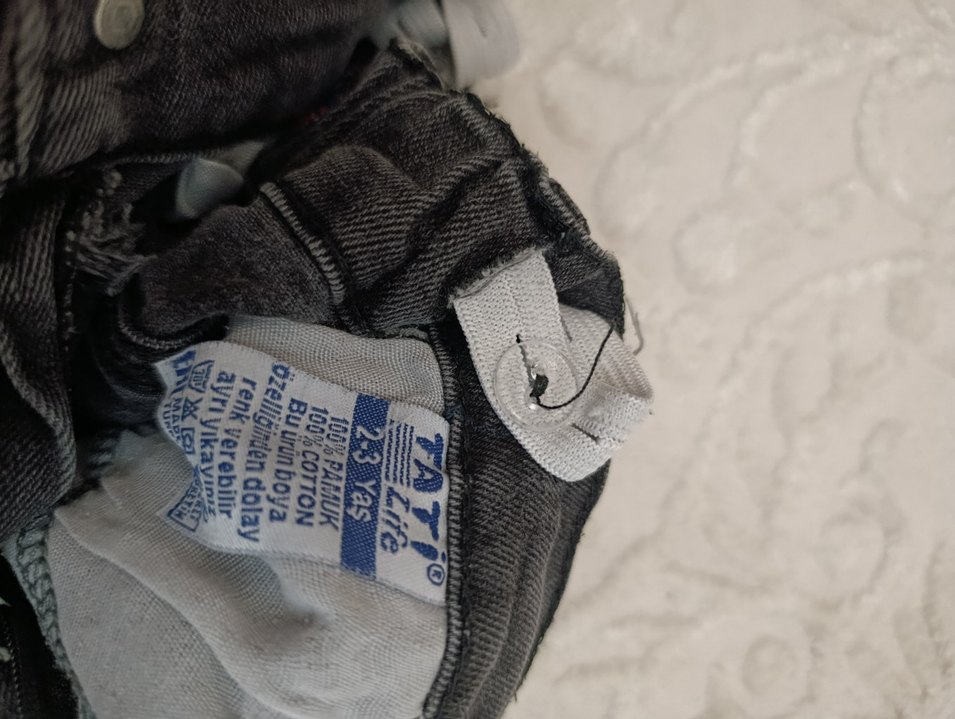 Siyah Baskılı Erkek Kot Pantolon - Görsel 4