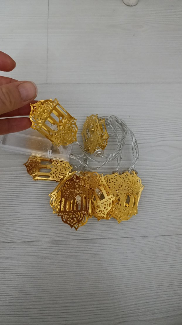 Altın Renk Ay ve Yıldızlı Dekoratif Işık - Görsel 5