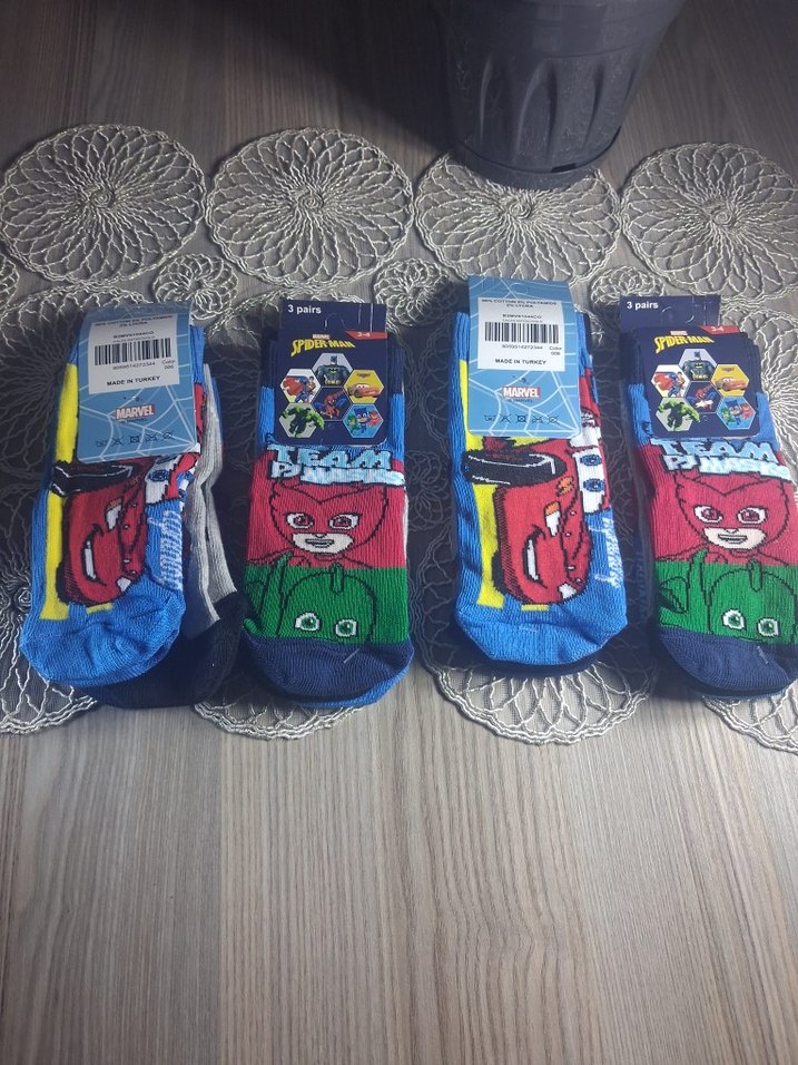 Çocuk Örümcek Adam Renkli Desenli Çorap 3'lü 3 4 yaş - Görsel 2
