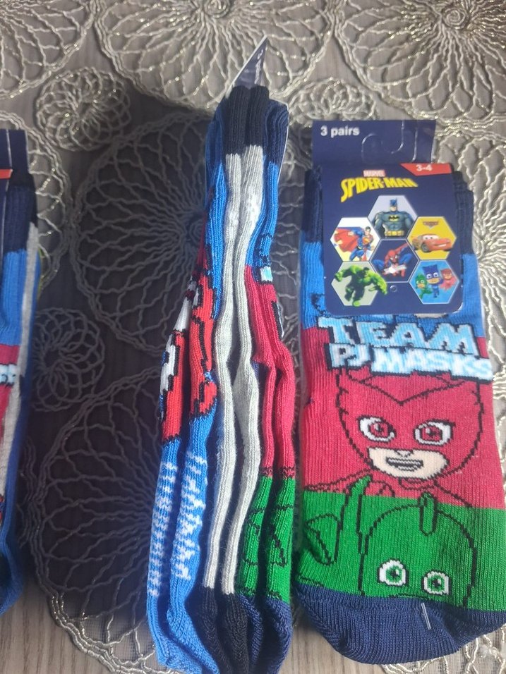 Çocuk Örümcek Adam Renkli Desenli Çorap 3'lü 3 4 yaş - Görsel 3