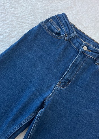 Parlak Lacivert Kadın Denim Jean - Görsel 3