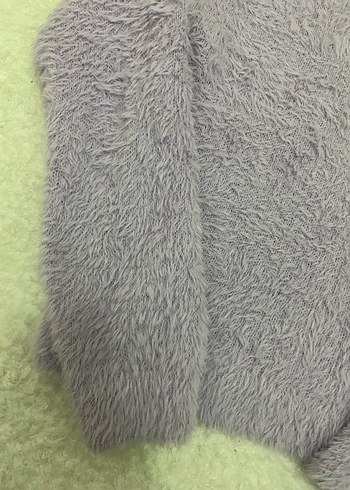 Gri Uzun Kollu Örgü Kadın Kazak - Görsel 2