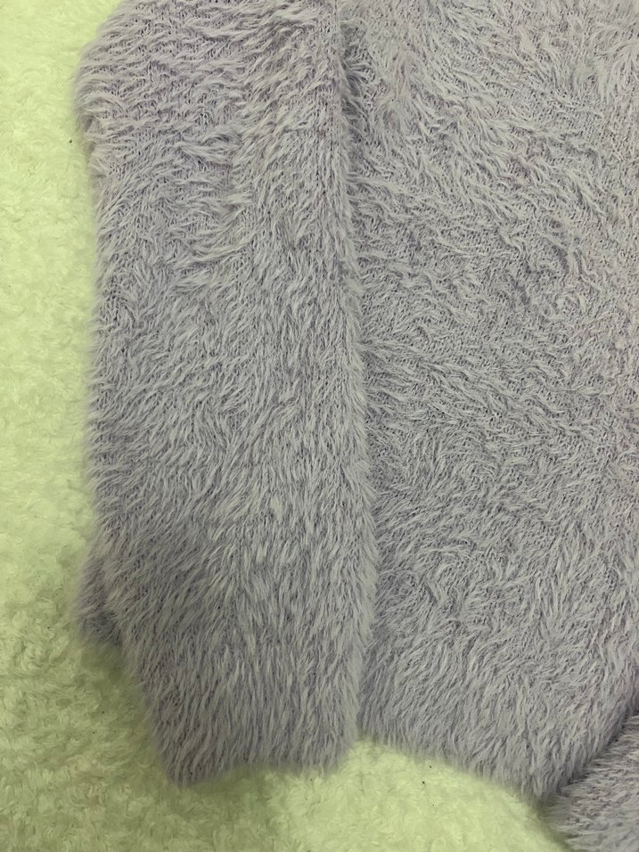 Gri Uzun Kollu Örgü Kadın Kazak - Görsel 2