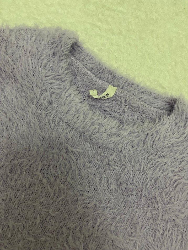 Gri Uzun Kollu Örgü Kadın Kazak - Görsel 3