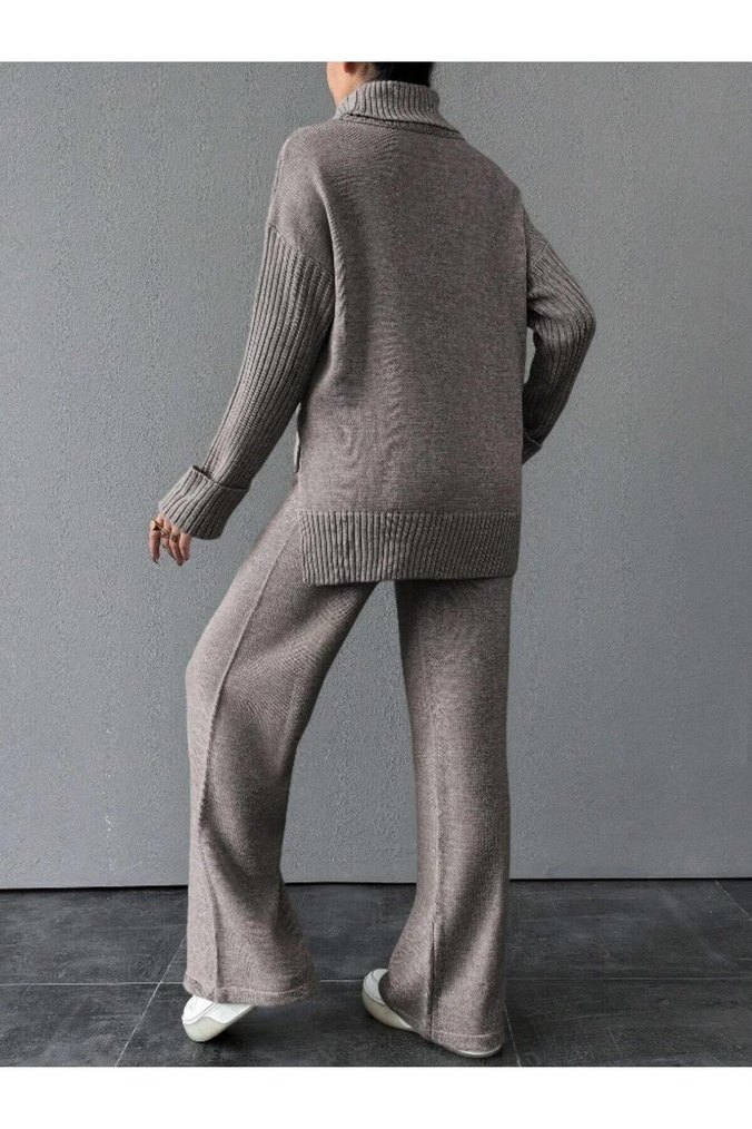 Balıkçı yaka %100 Akrilik triko takım - Görsel 2