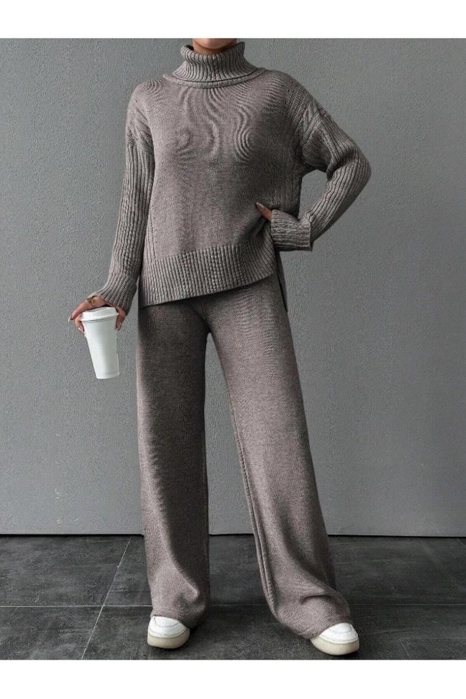 Balıkçı yaka %100 Akrilik triko takım - Görsel 5