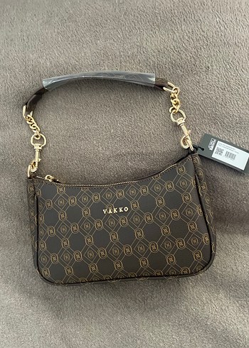 Vakko Zincir Detaylı Kahverengi Kadın Çanta - Görsel 2