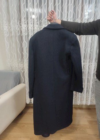 Alman malı 1970 Vintage Lacivert Erkek Uzun Düğmeli Yün Kaban - Görsel 2