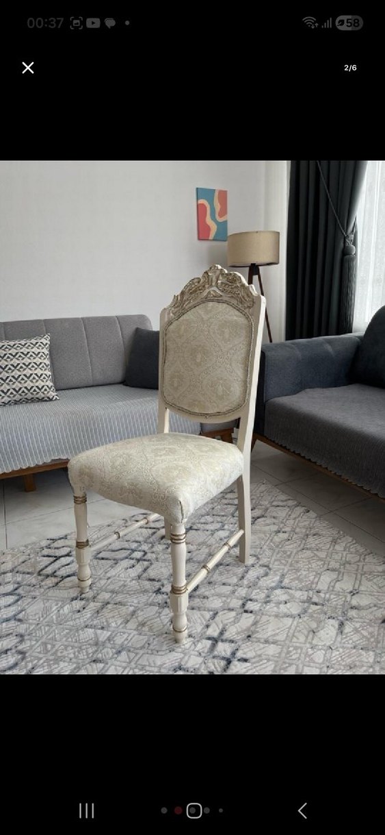 Sandalye beyaz ahşap - Görsel 2