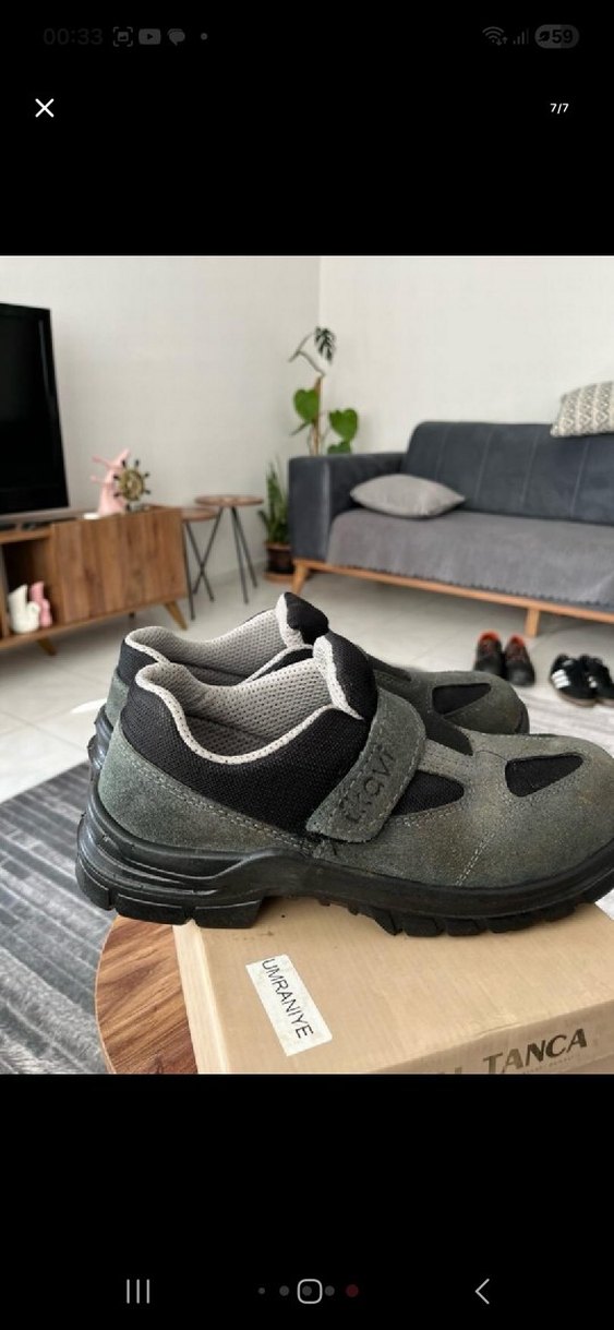 Gri Erkek çelik burun iş ayakkabısı - Görsel 3