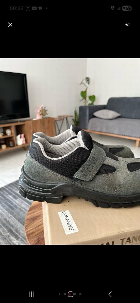 Gri Erkek çelik burun iş ayakkabısı - Görsel 2